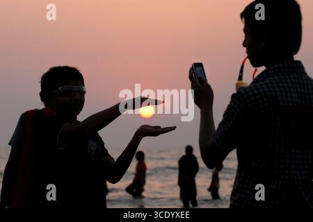 Der zweitlängste Cox`s Bazaar Sea Beach der Welt, Bangladesch Stockfoto